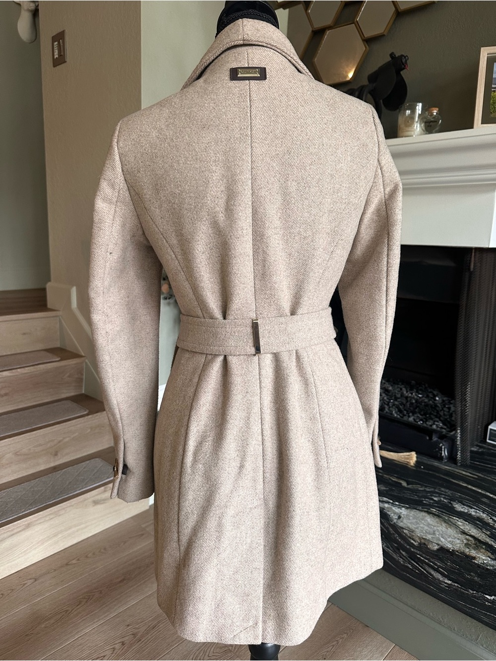 ⭐️LAST CHANCE⭐️ Calvin Klein PXXS Belted Asymmetrical Wool Coat Size P - Picture 8 of 17